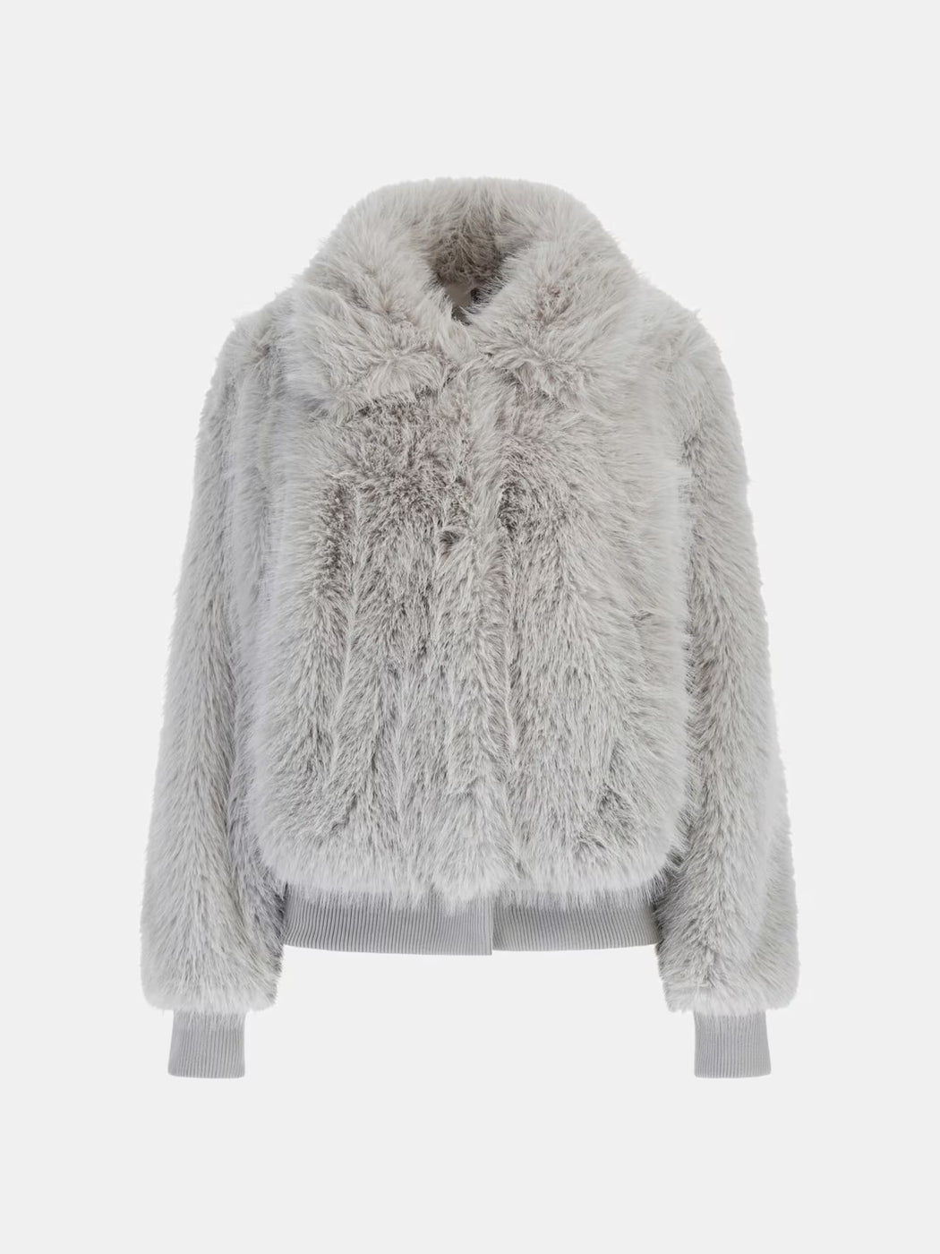 Faux fur grey guess bomber