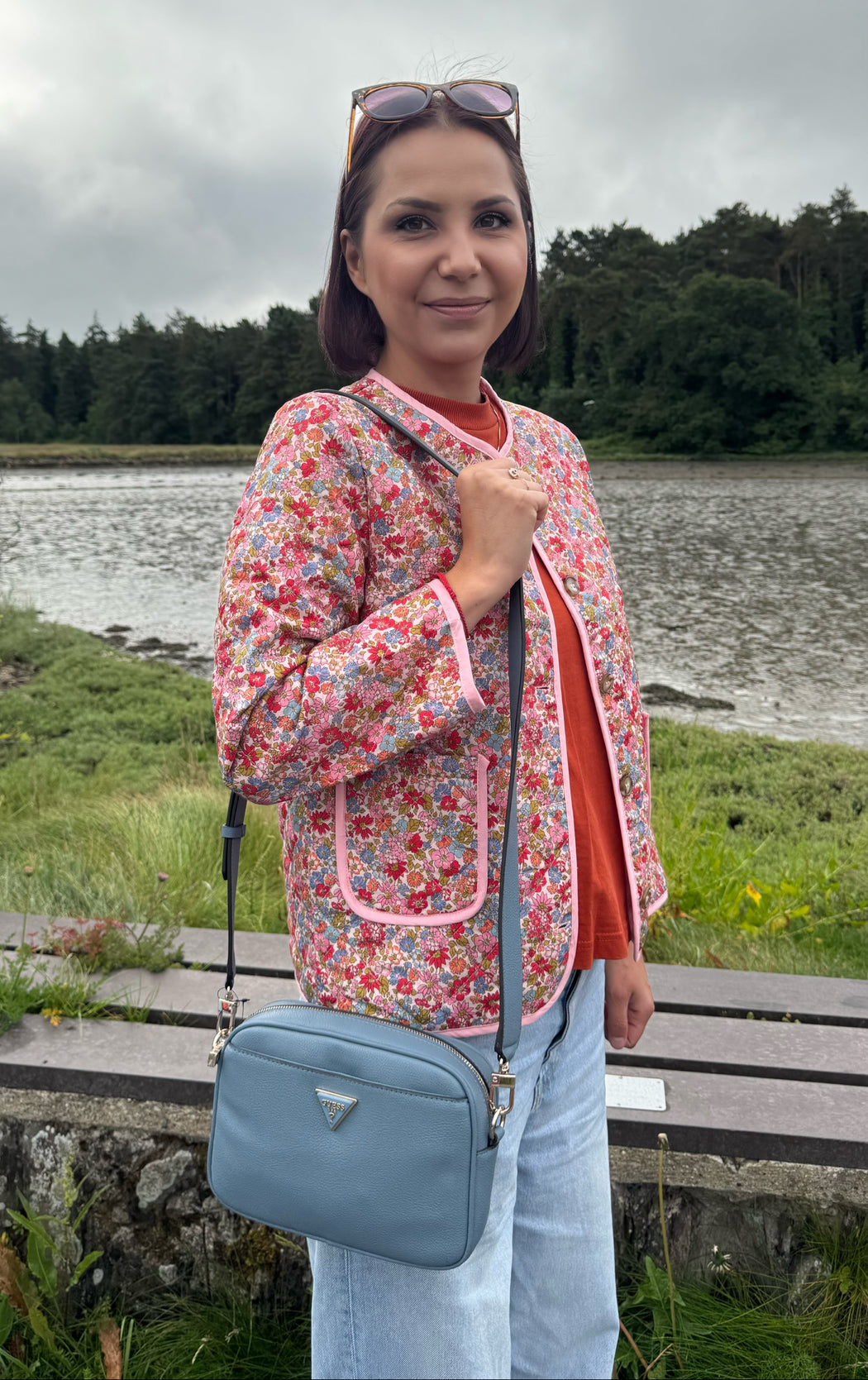 Lili pink flower quilted jacket