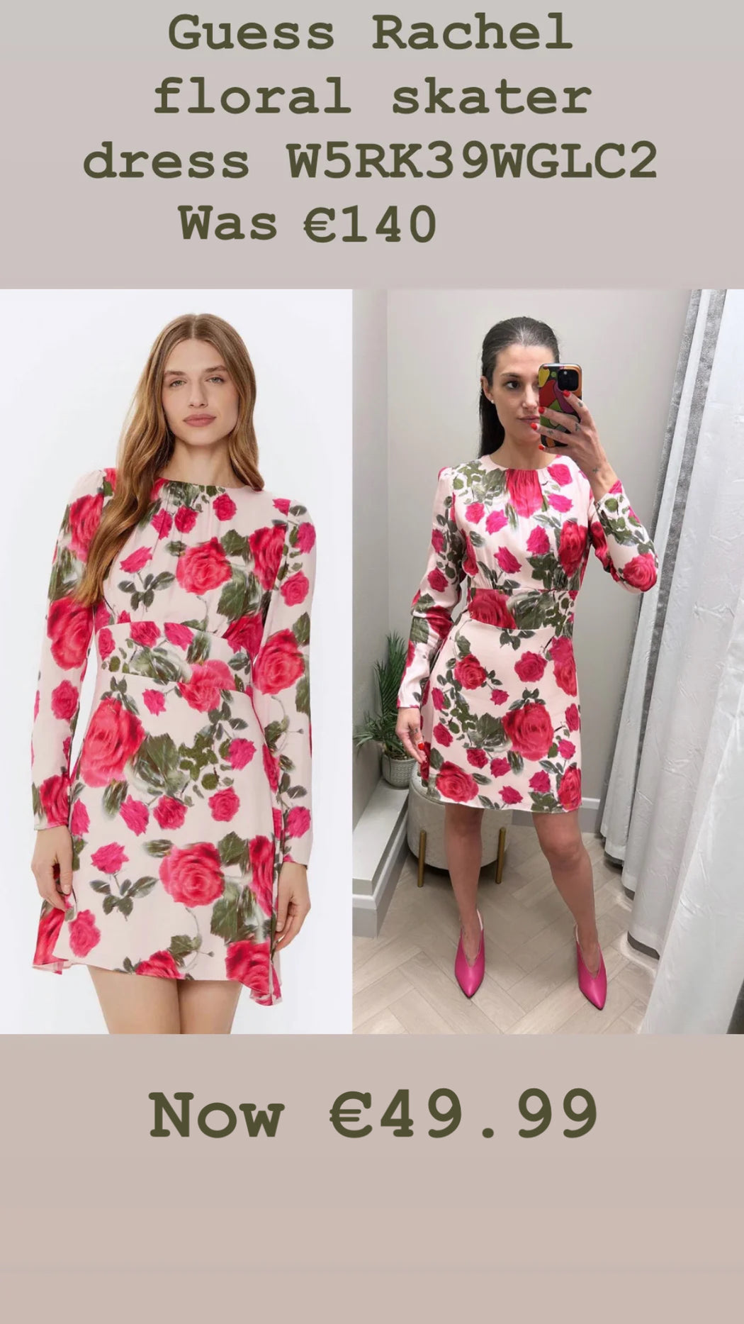 Guess Rachel floral skater dress W5RK39WGLC2