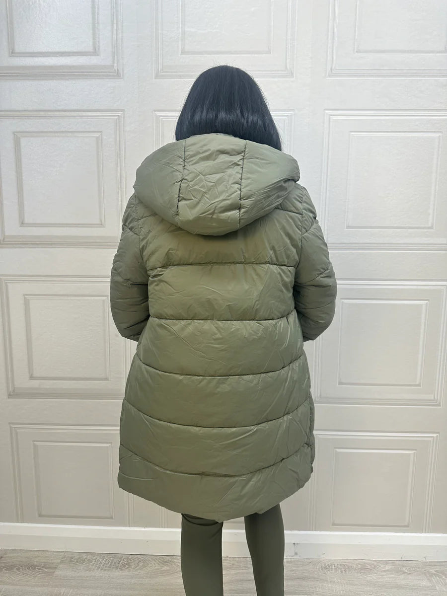 Ravina khaki green puffa jacket