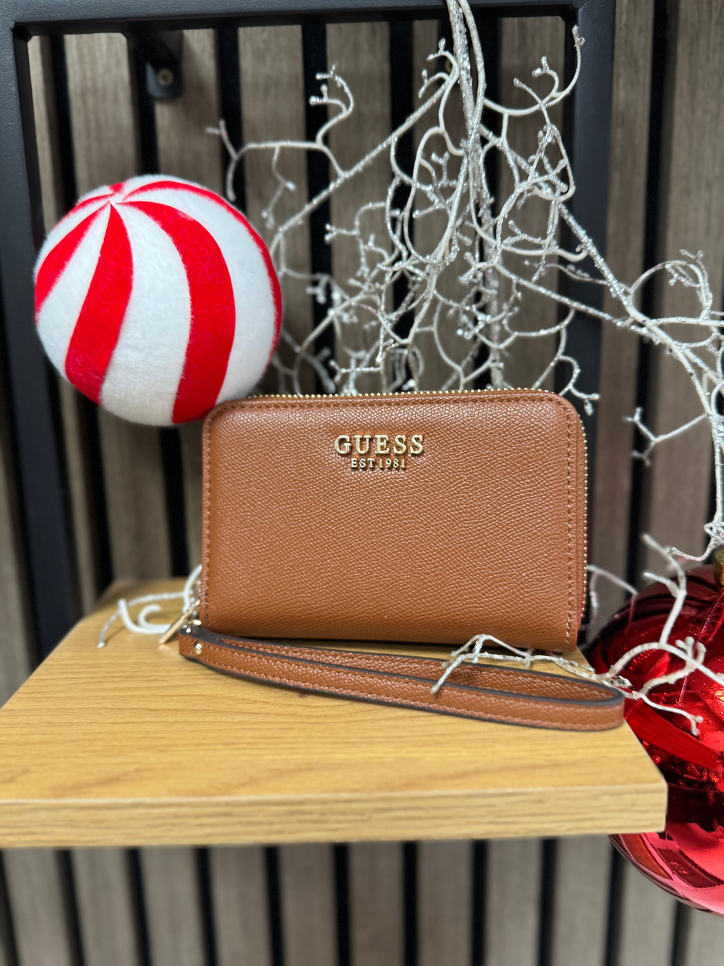 Bg7898164 guess double zip cognac amorette wallet