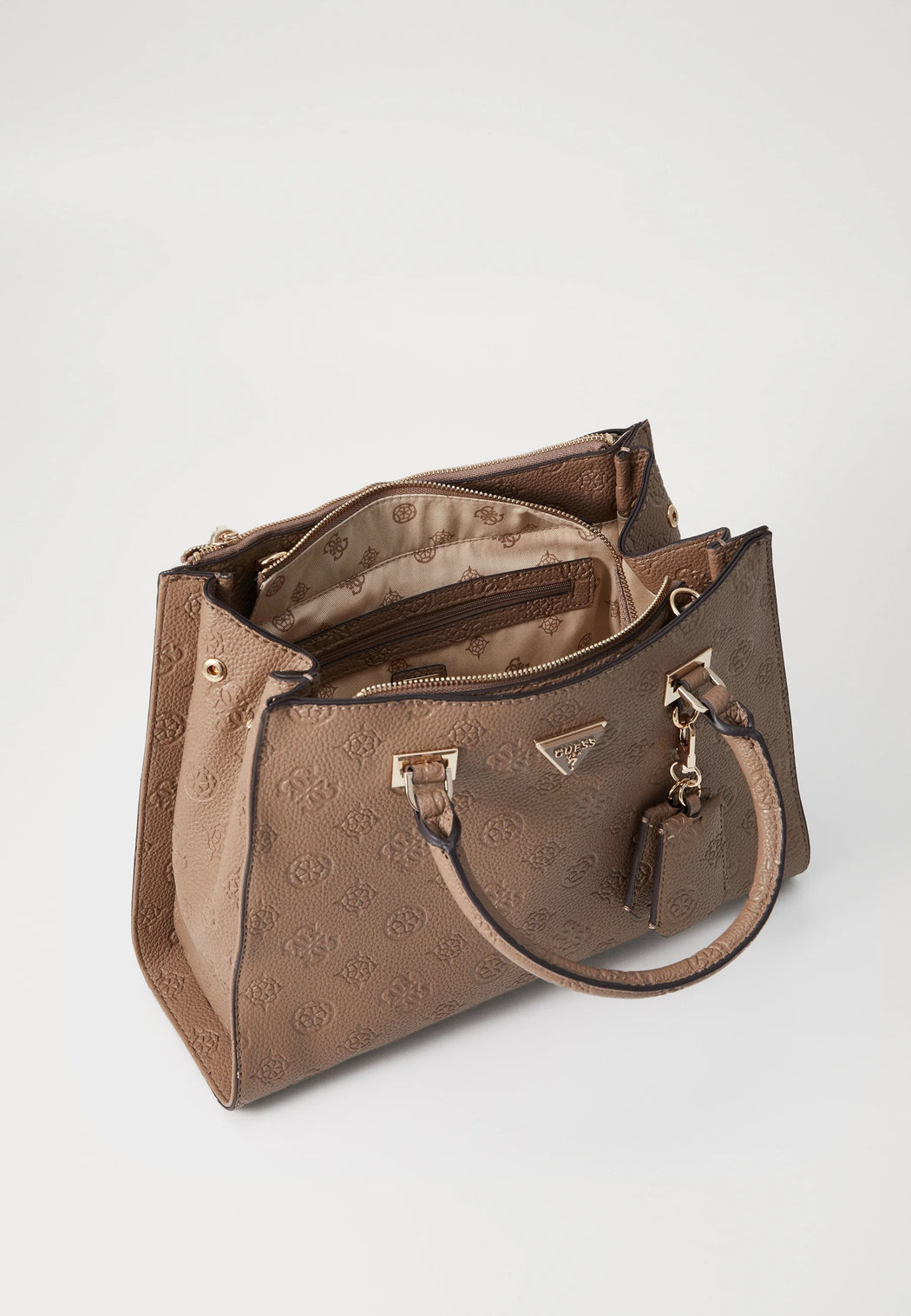 Dark taupe guess cresidia satchel bag