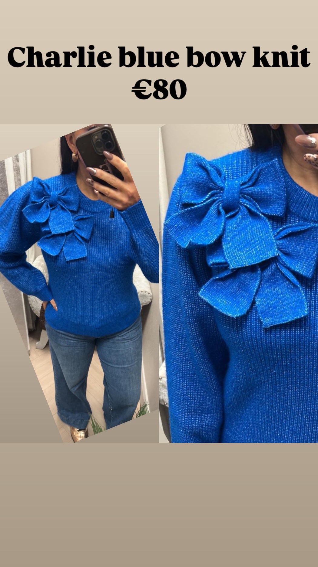 Charlie blue bow knit