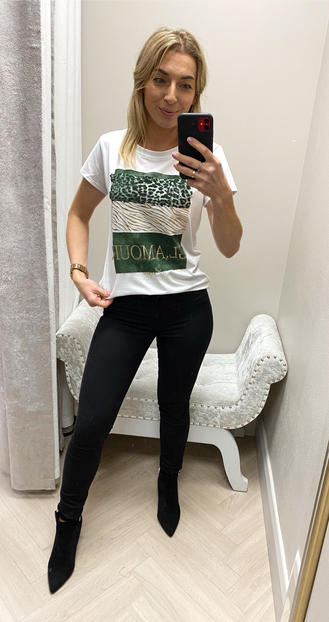 Green glamour tee