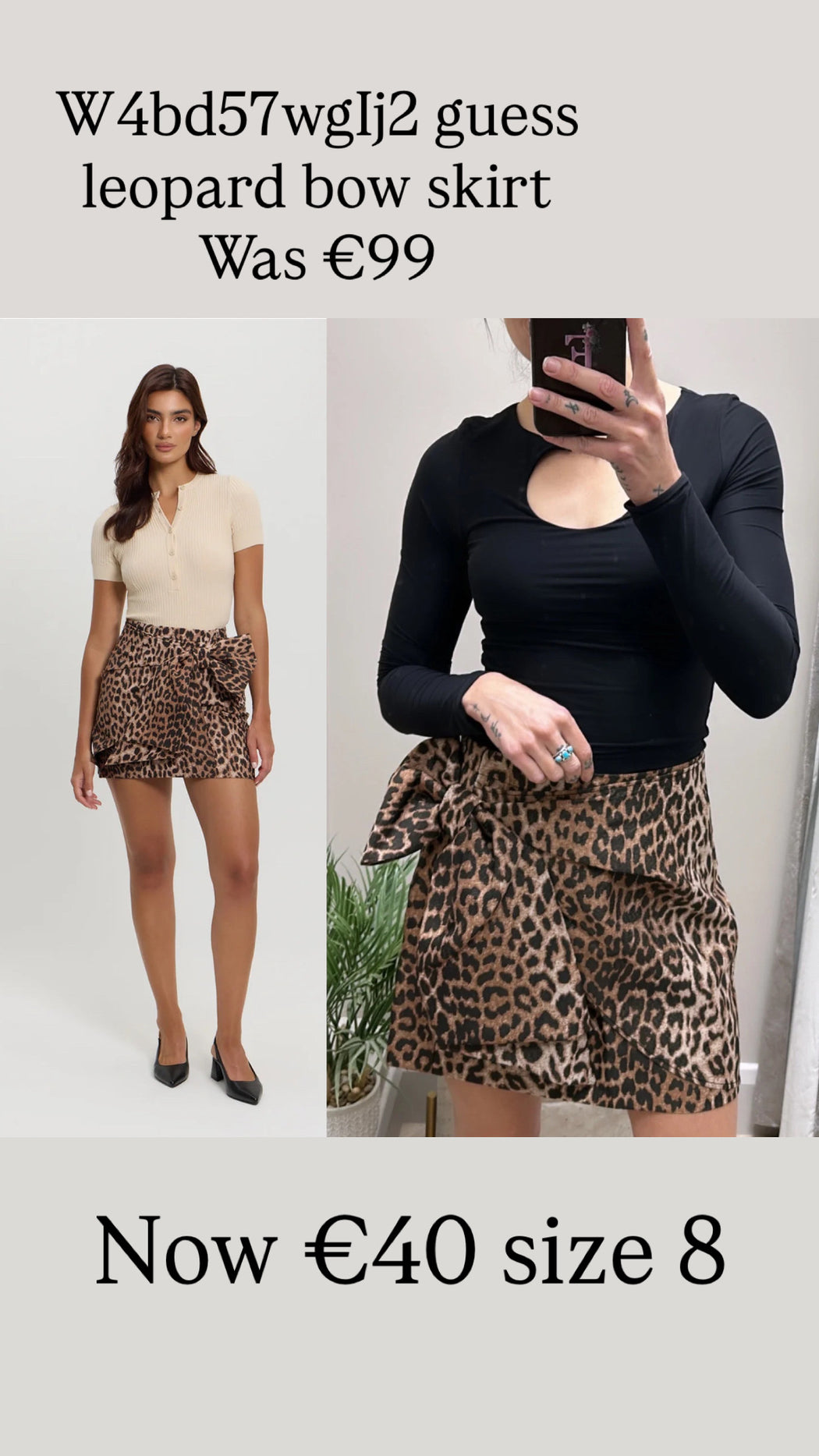 W4bd57wgIj2 guess leopard bow skirt