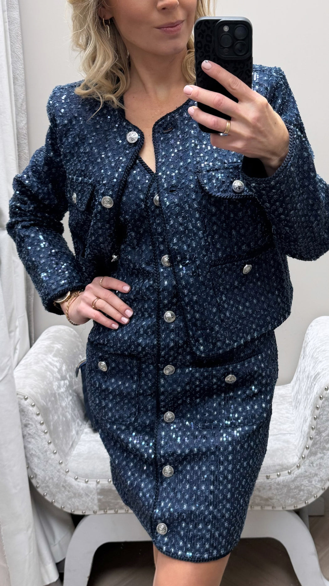 Guess denim sequinned  dress w5bk41d0771