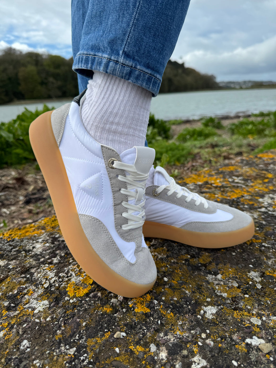 Guess suede insert trainer