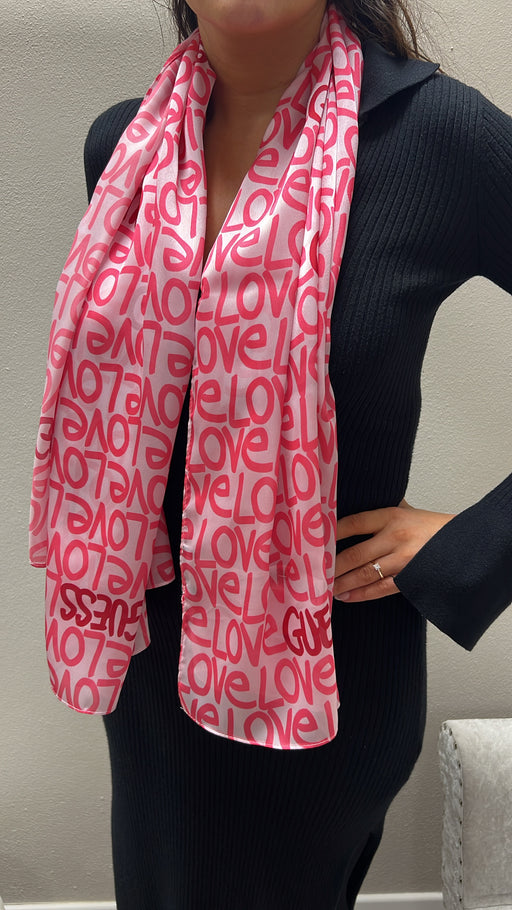 AW5299SIL03 guess pink love scarf