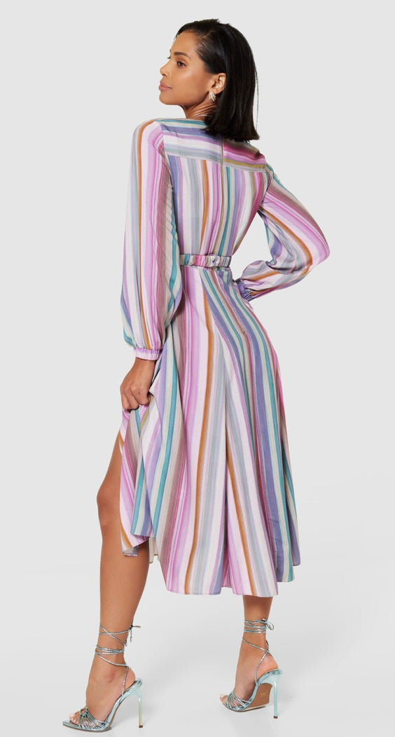 D10020 closet wrap stripe dress