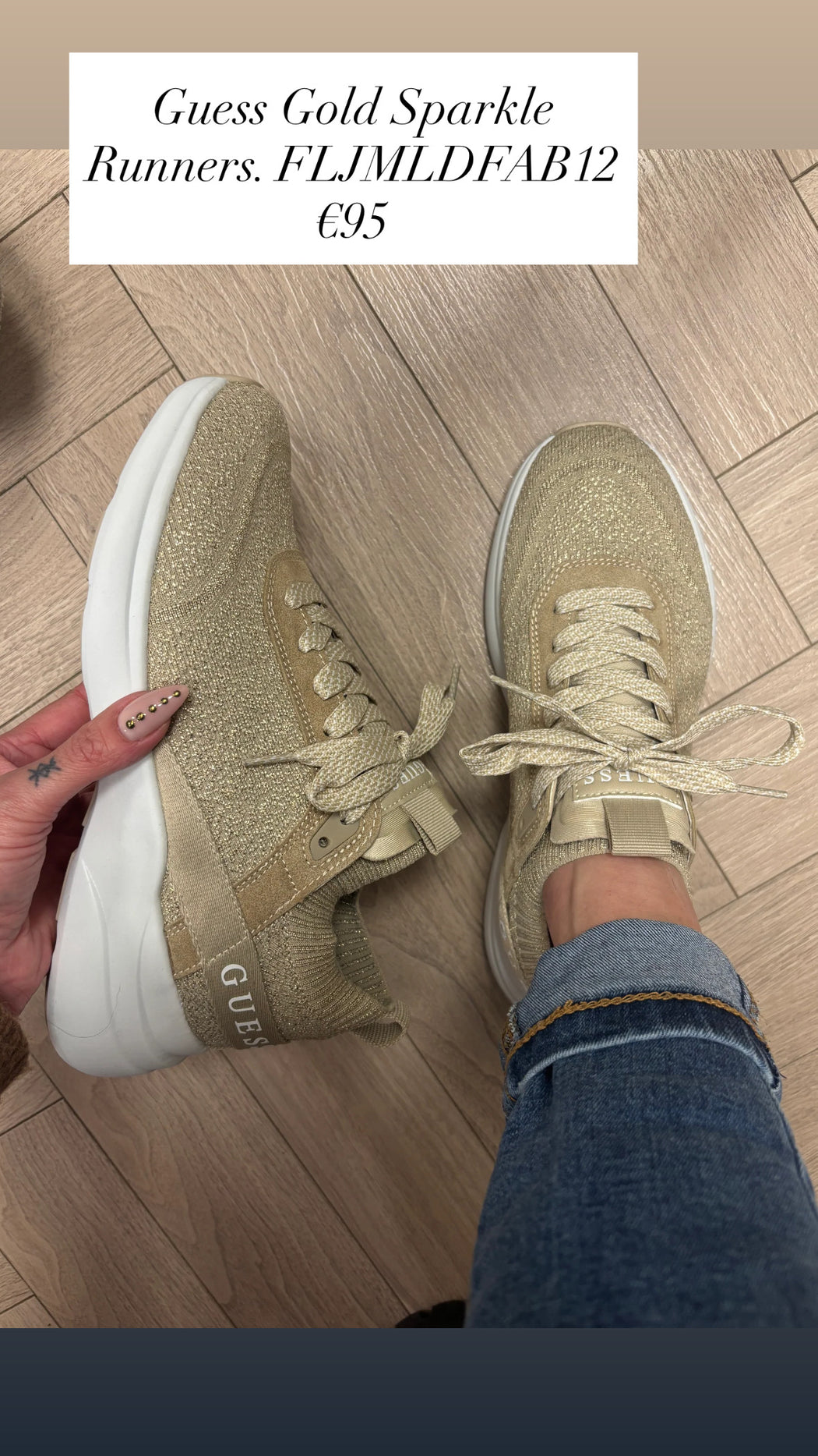 Guess Gold Sparkle Runners. FLJMLDFAB12
