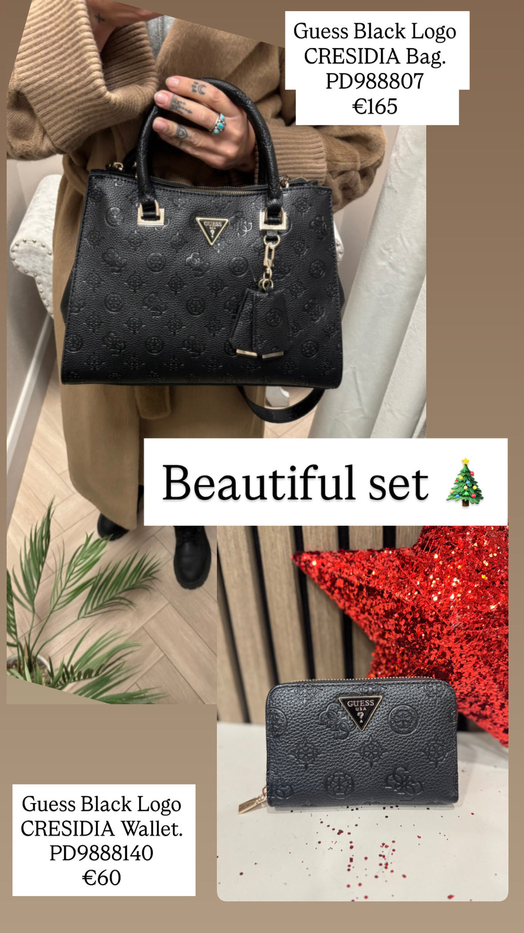 Guess Black Logo CRESIDIA Wallet. PD9888140