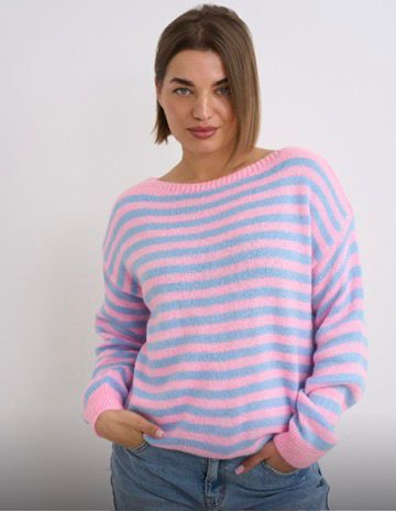 Lisa  pink/ blue striped jumper