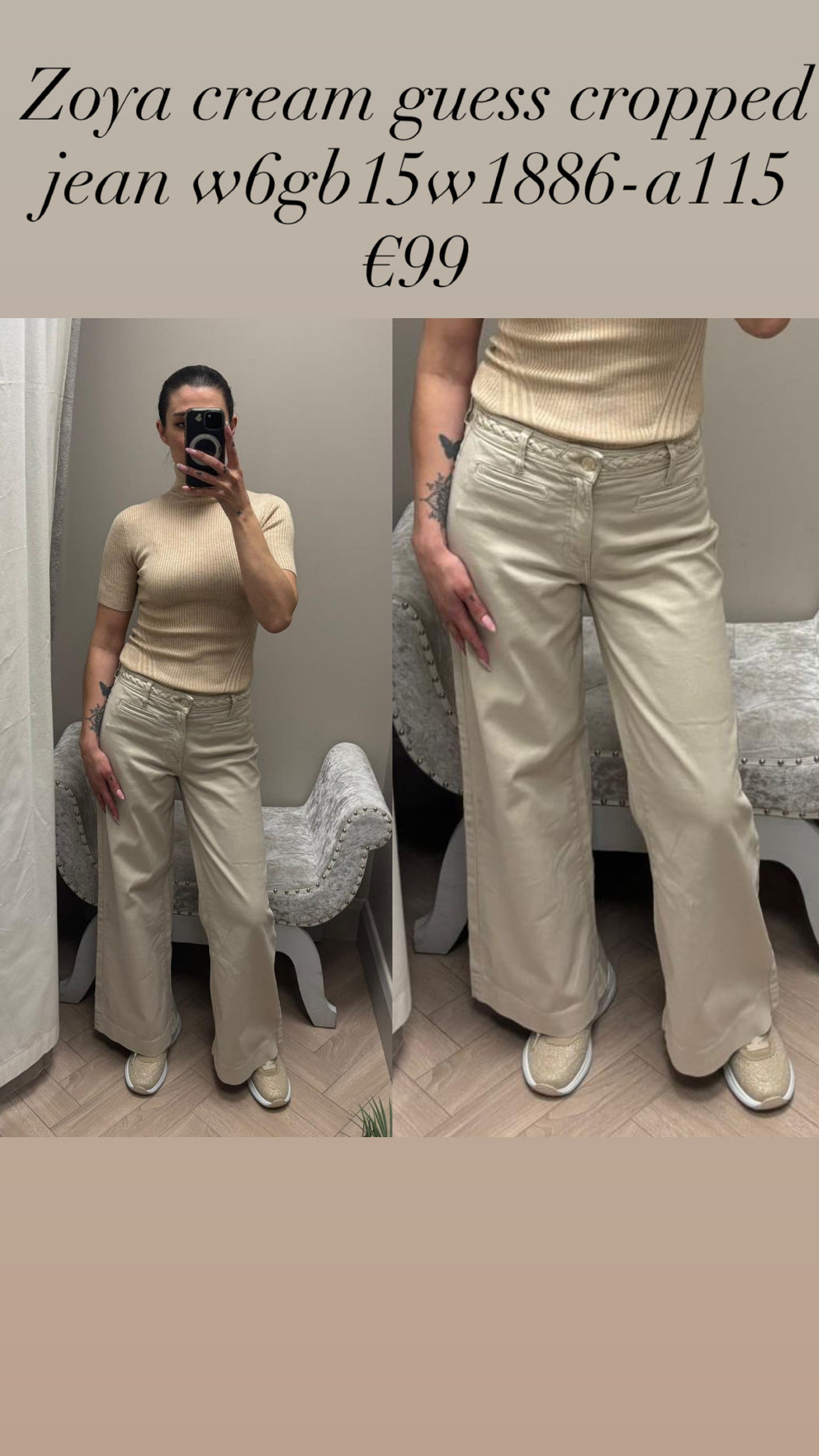 Zoya cream guess cropped jean w6gb15w1886-a115