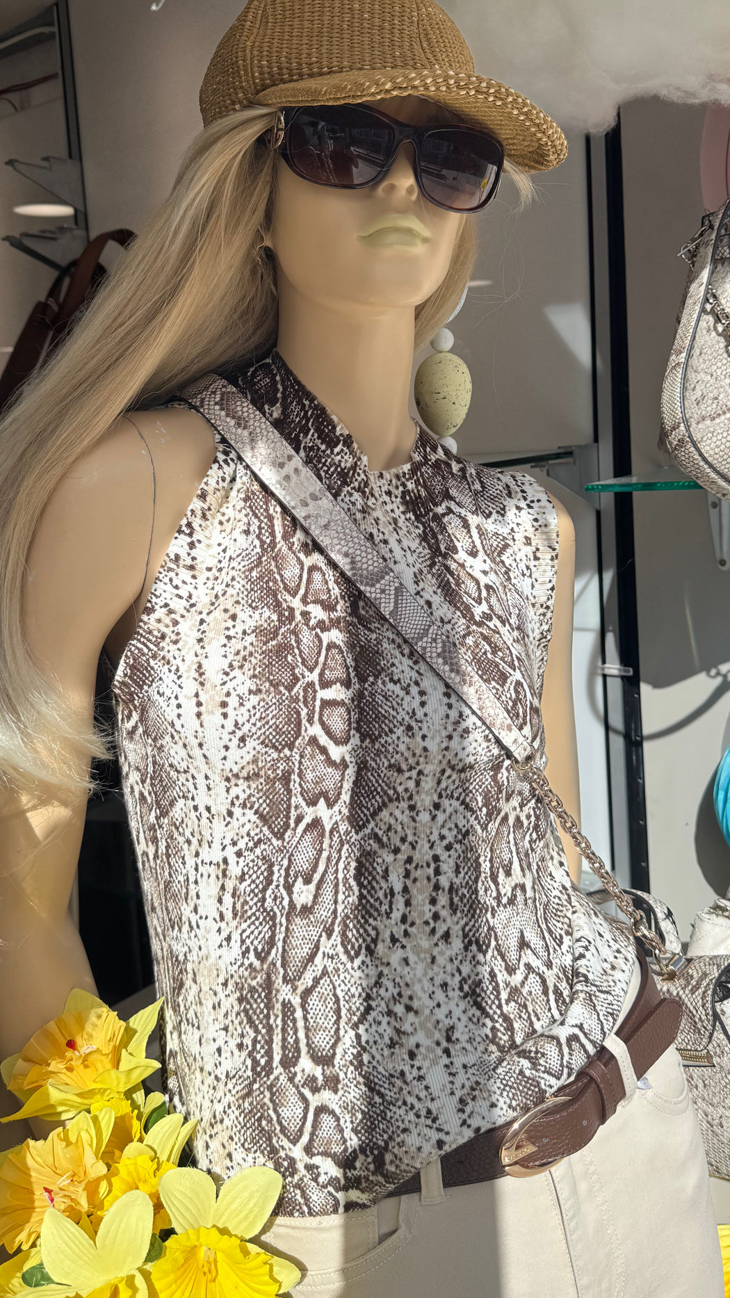 Sonyah leopard print sleeveless knit