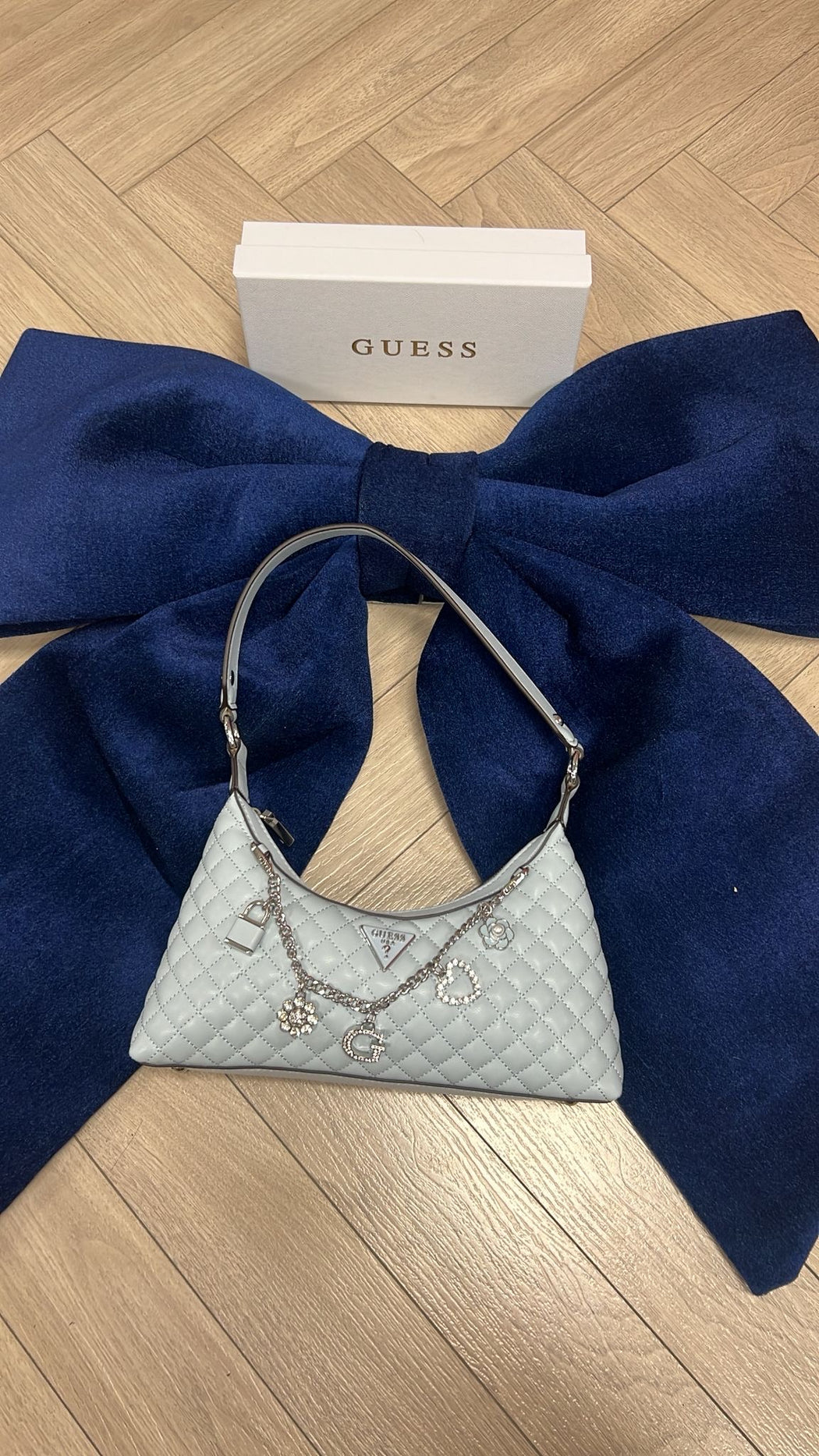 Guess misty blue everlee mini shoulder bag