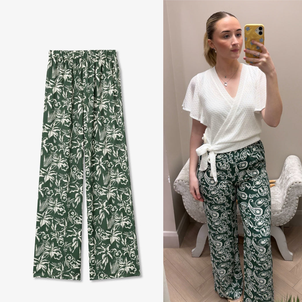 Nolita green print trousers