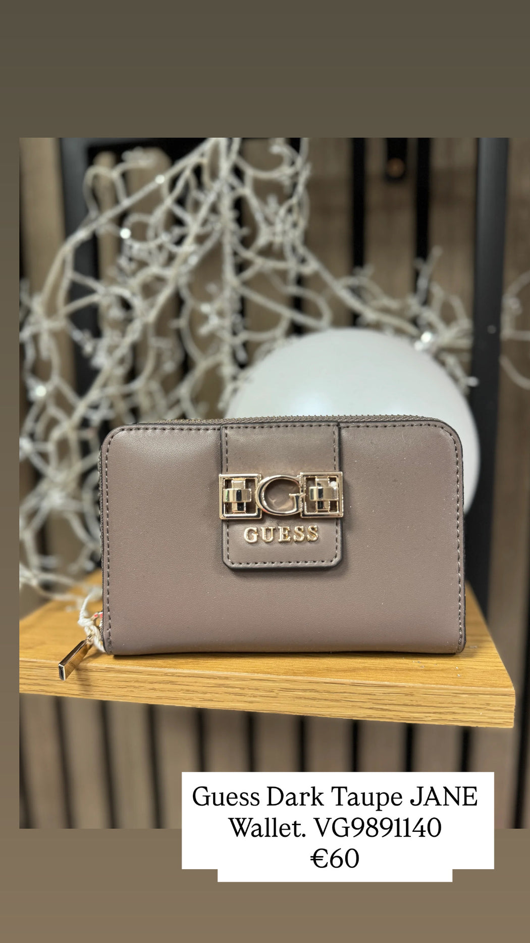 Guess Dark Taupe JANE Wallet. VG9891140