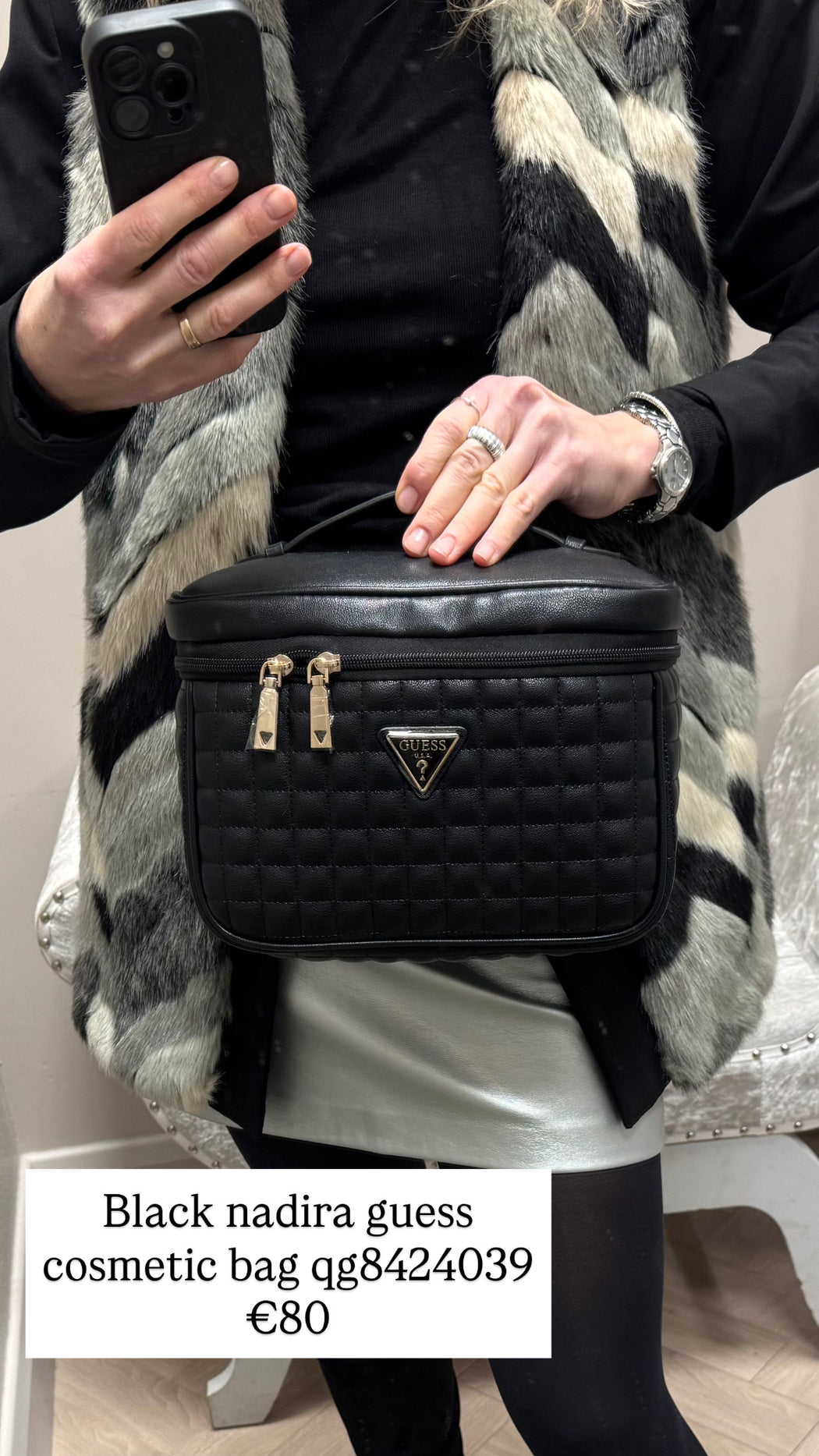 Black nadira guess cosmetic bag qg8424039