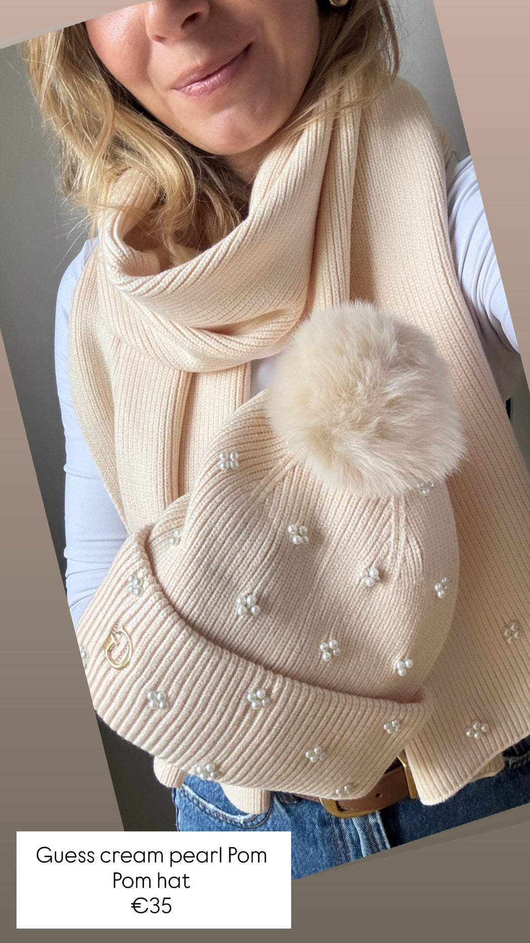 Guess cream pearl scarf AW5636VIS03 - OFF