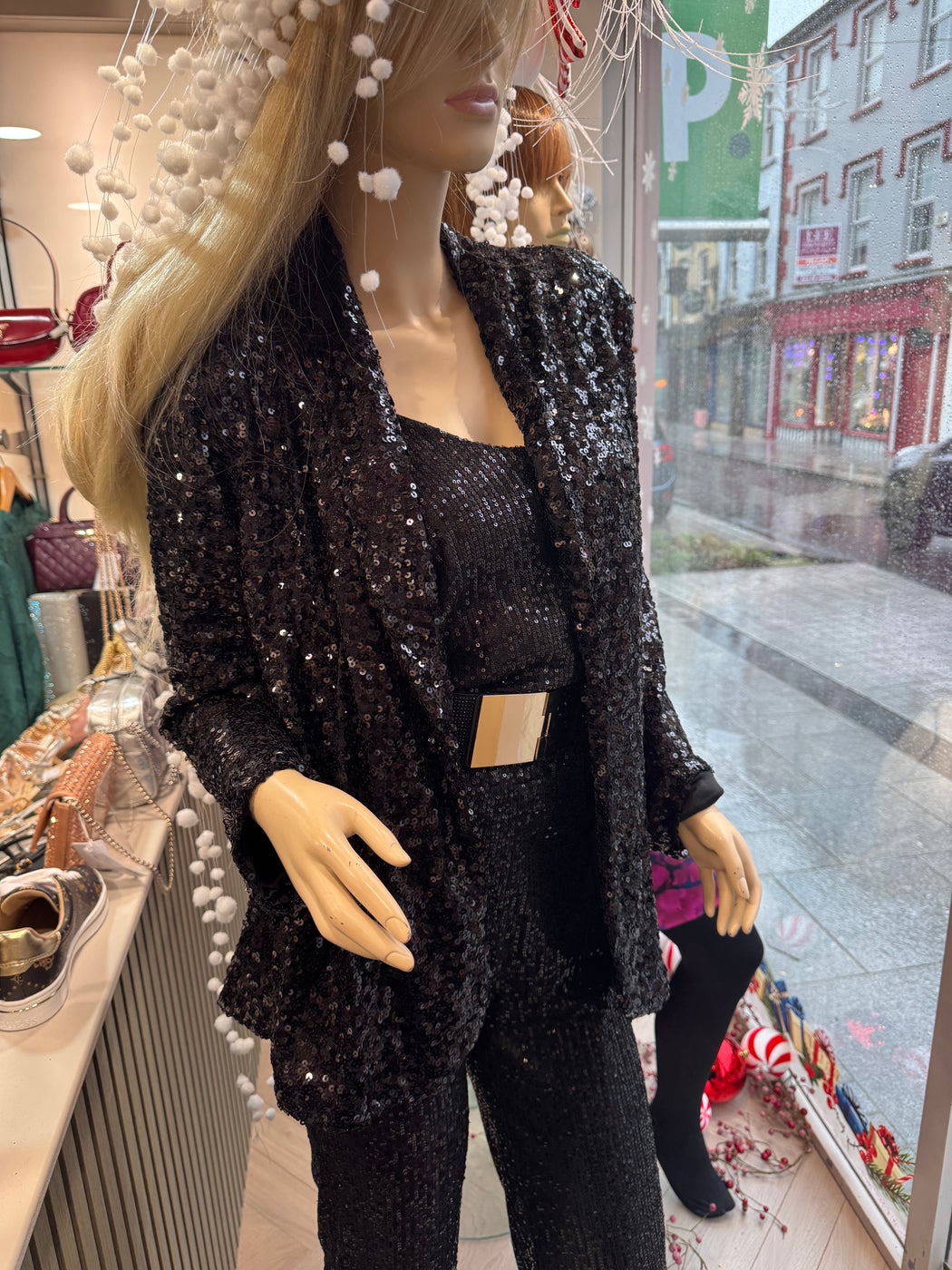 Black sequin blazer jacket