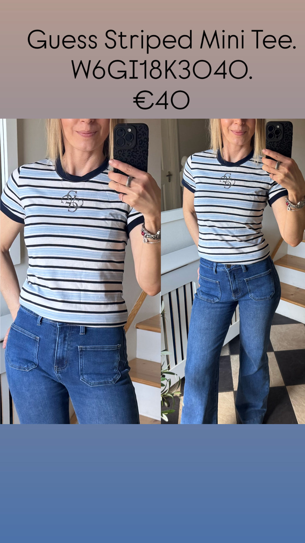 Guess Striped Mini Tee. W6GI18K3040.