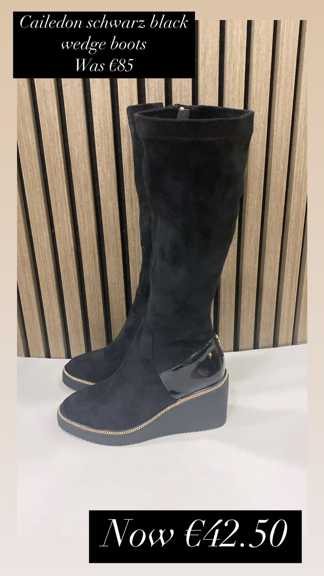 Cailedon schwarz black wedge  boots