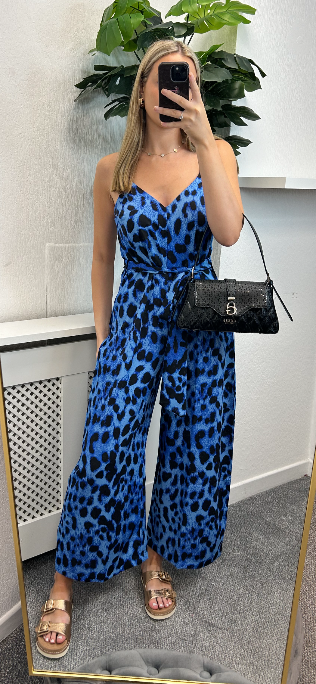 Gabriella jumpsuit dancing leopard  in Bright Blue Leopard