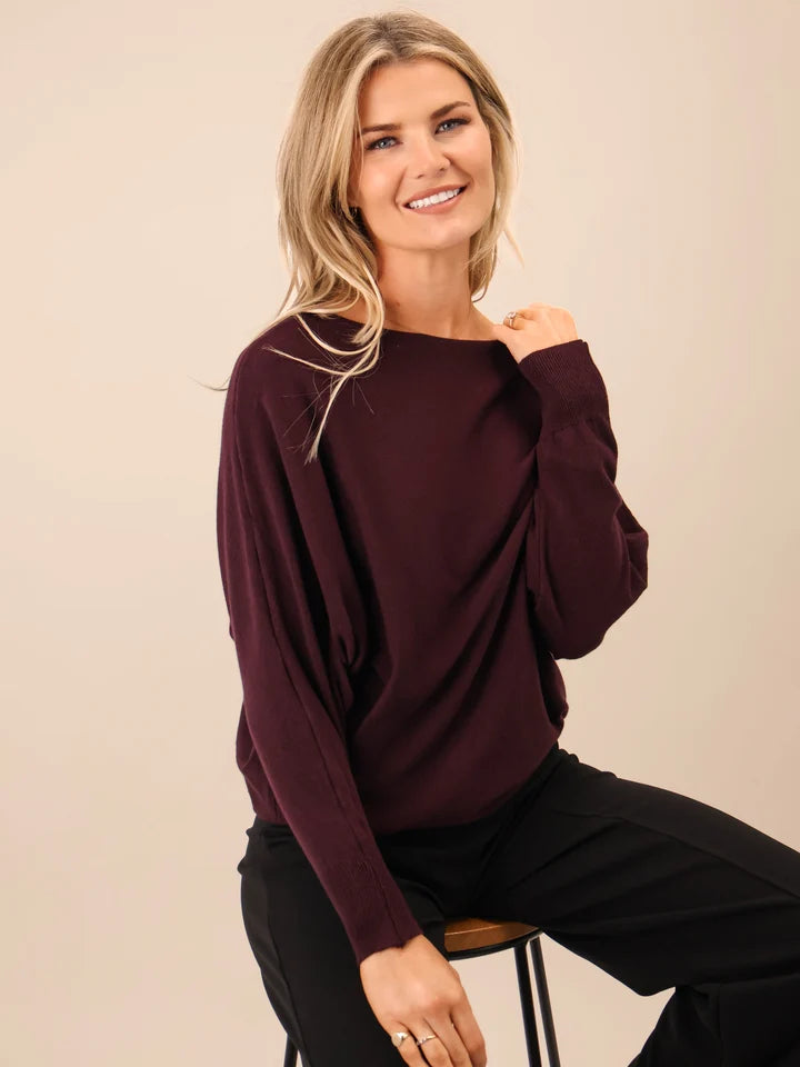 Plum Venice bow knit