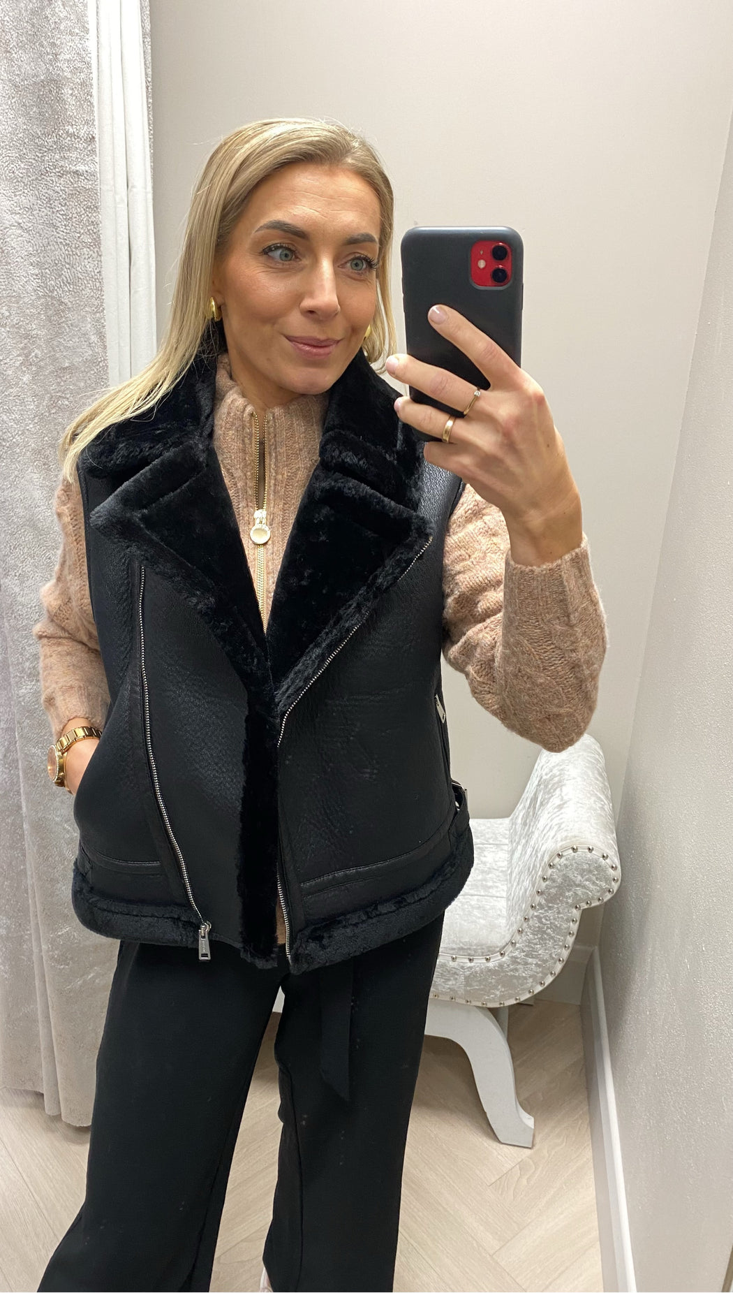 Icy faux fur gilet