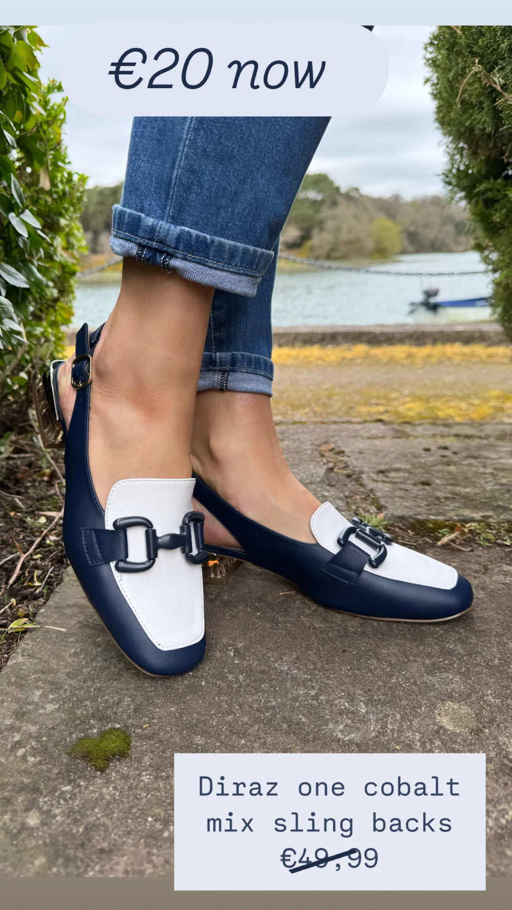 Diraz one cobalt mix sling backs