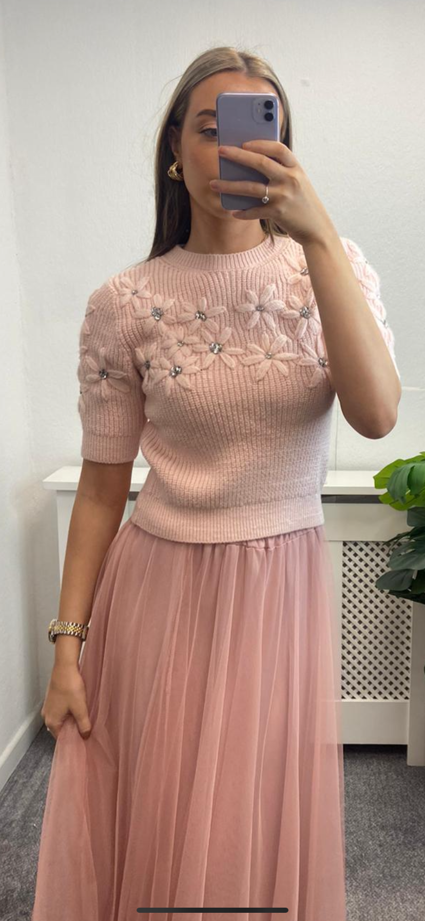 Pink Rose tulle skirt