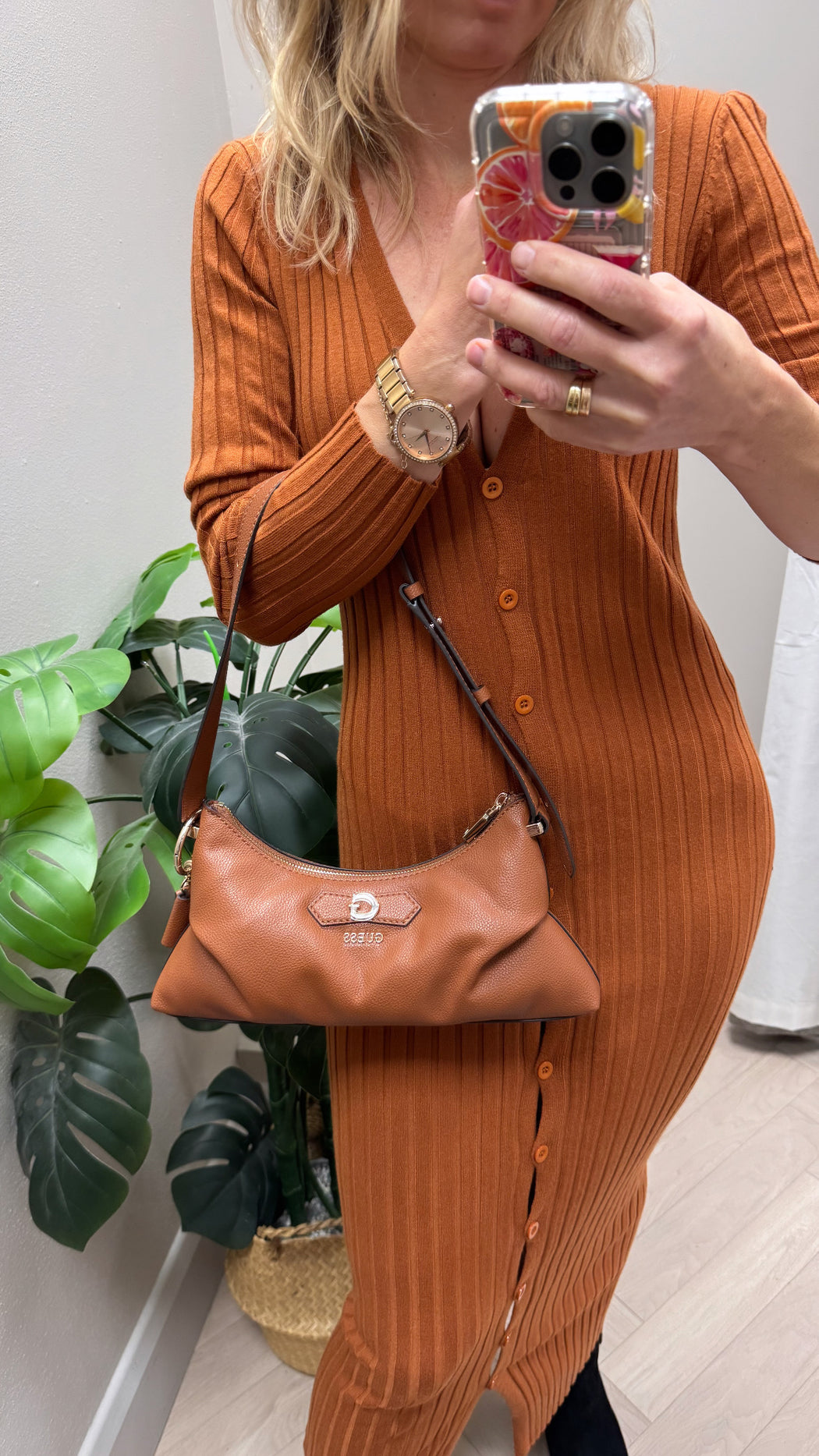 Knit rust dress