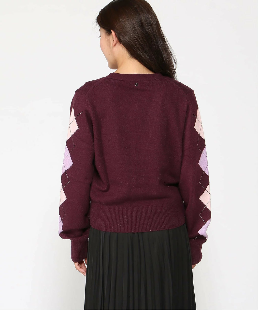 Guess Gracie Argyle Cardigan Burgundy. W6BR47Z1446