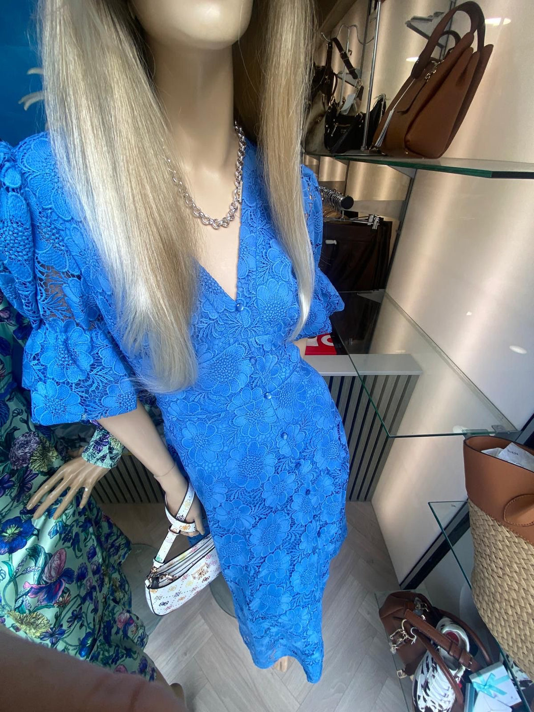 CALLIE CROCHET LACE MIDI DRESS - CORNFLOWER BLUE Therapy Boutique - Womens Clothing Ireland CALLIE CROCHET LACE MIDI DRESS - CORNFLOWER BLUE Therapy Boutique - Womens Clothing Ireland