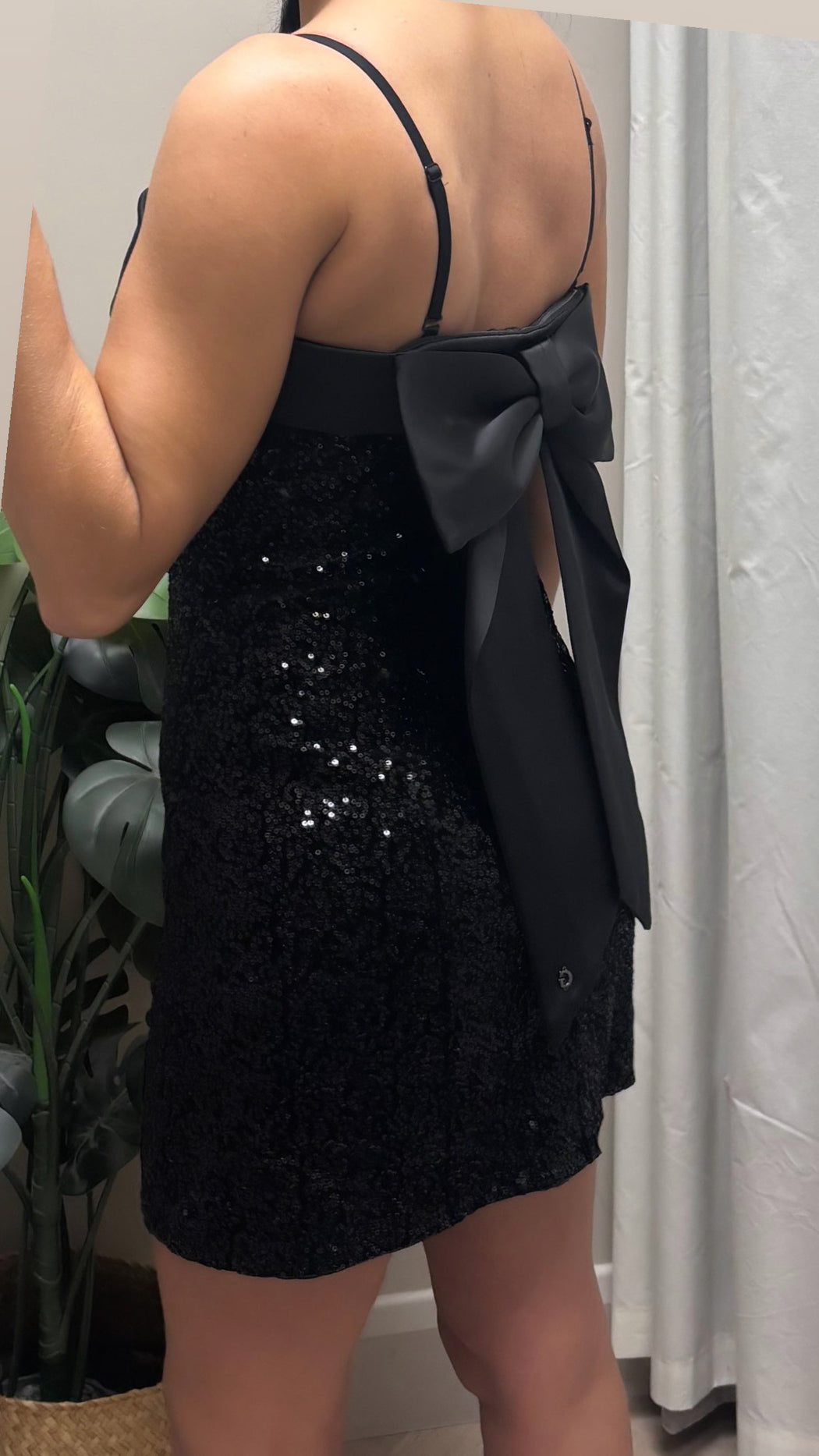 Guess gia mini sequins black dress w6bk45k6923