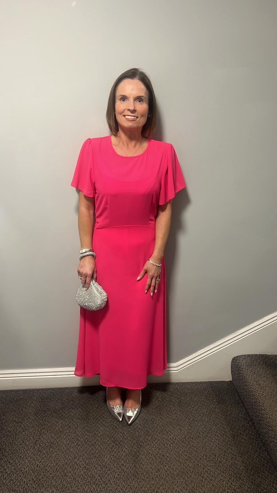 Jodie pink cap sleeve dress