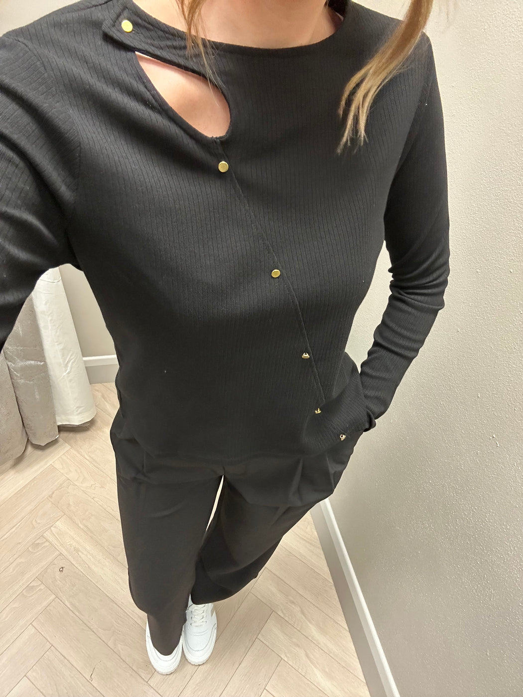 Krista black knit jumper