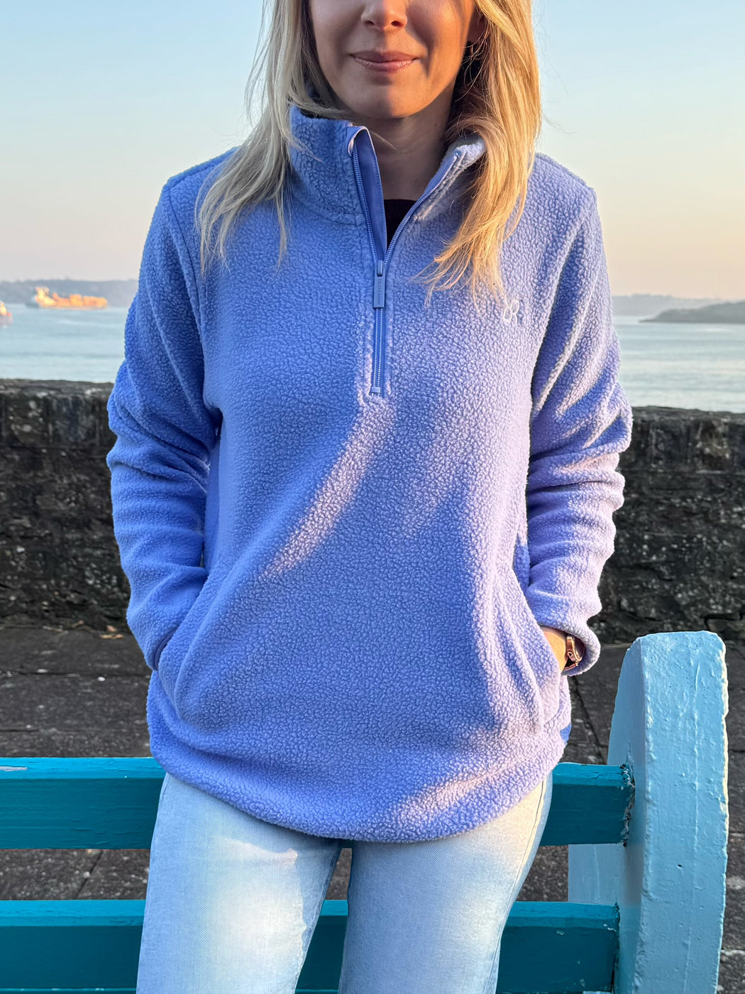 Angie Half Zip Blue