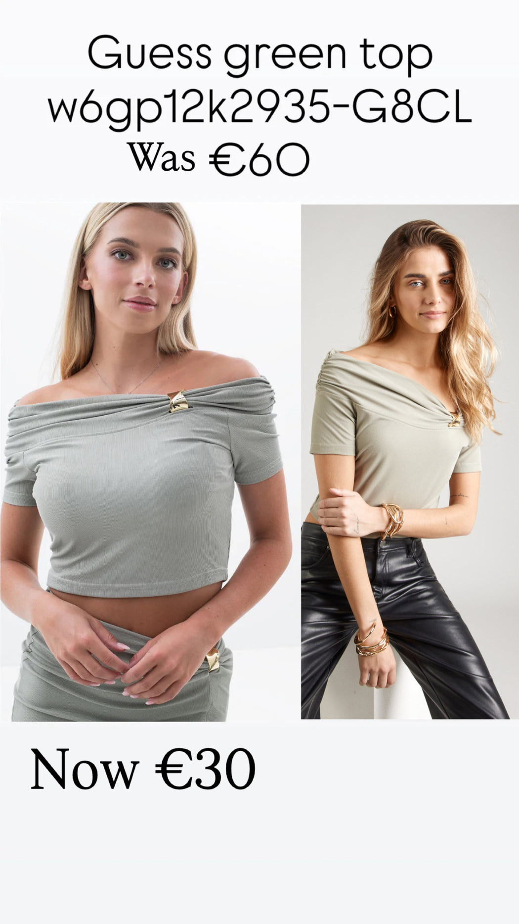 Guess green top w6gp12k2935-G8CL