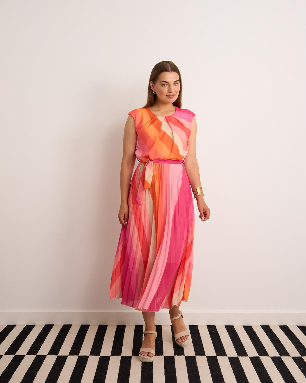 Rainbow pink midi