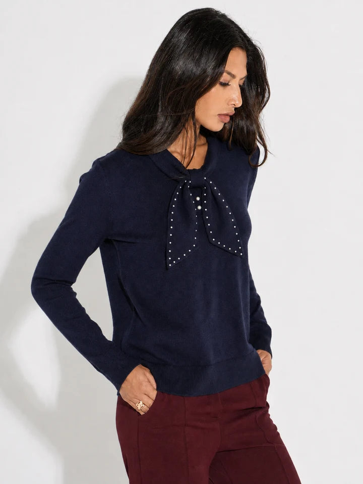 Navy Presley knit top