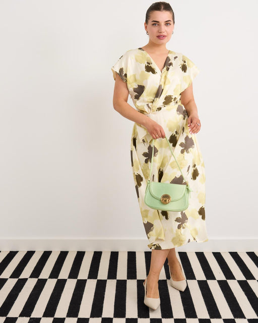 Solace green print midi dress