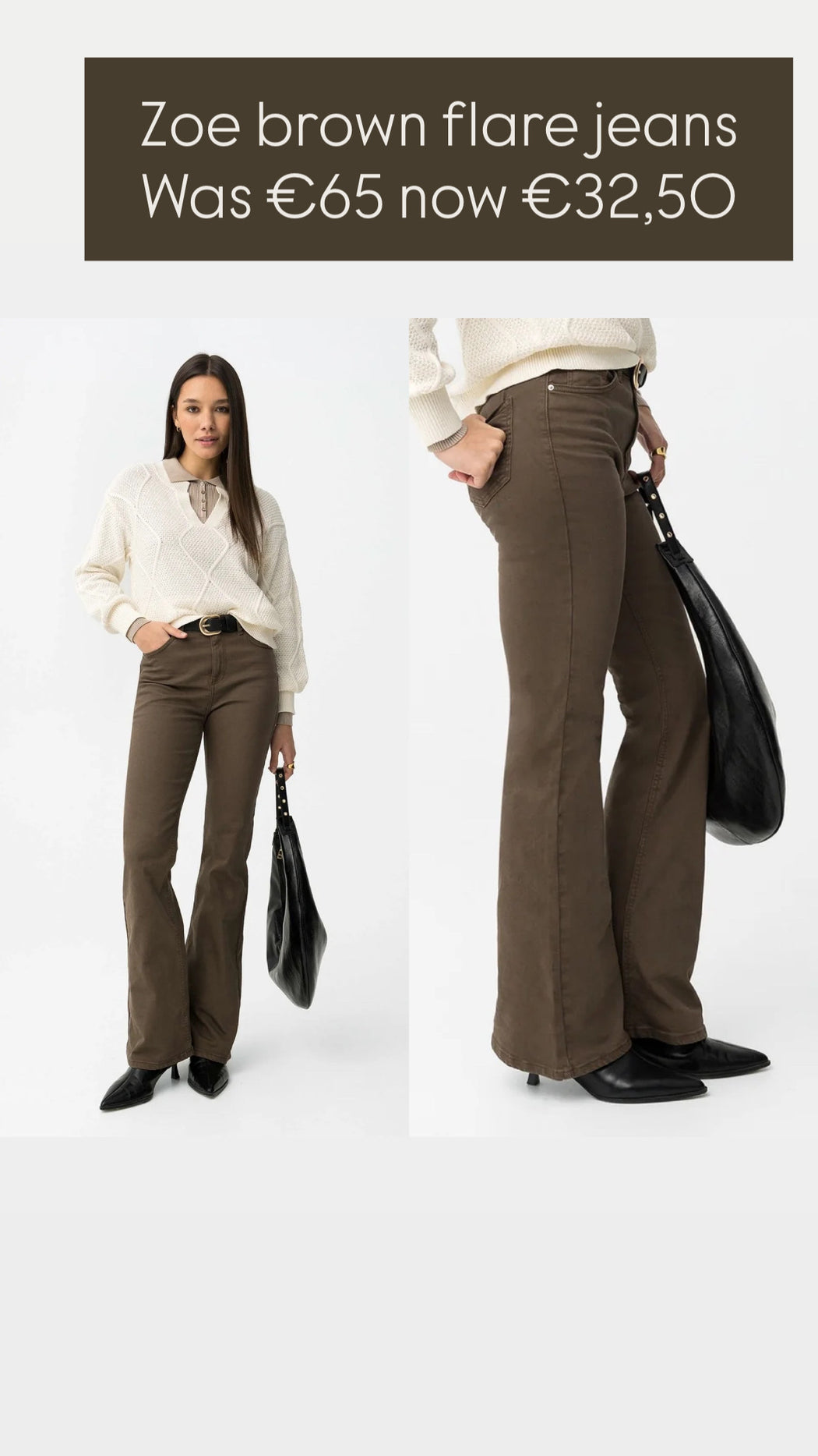 Zoe brown flare jeans
