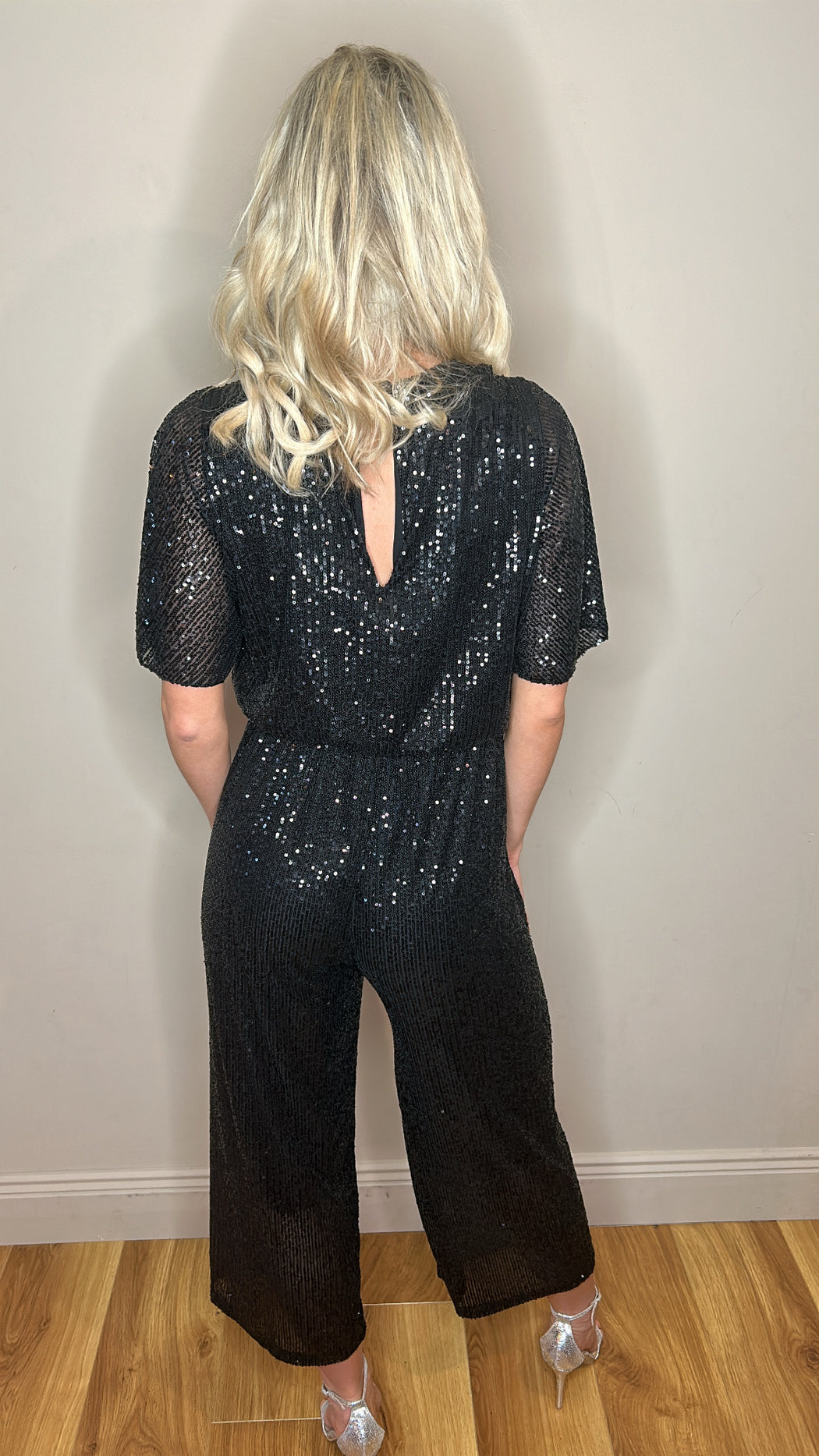 Black sequin jumpsuit