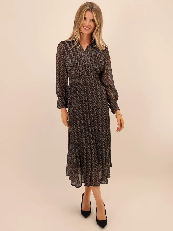 Black print positano dress