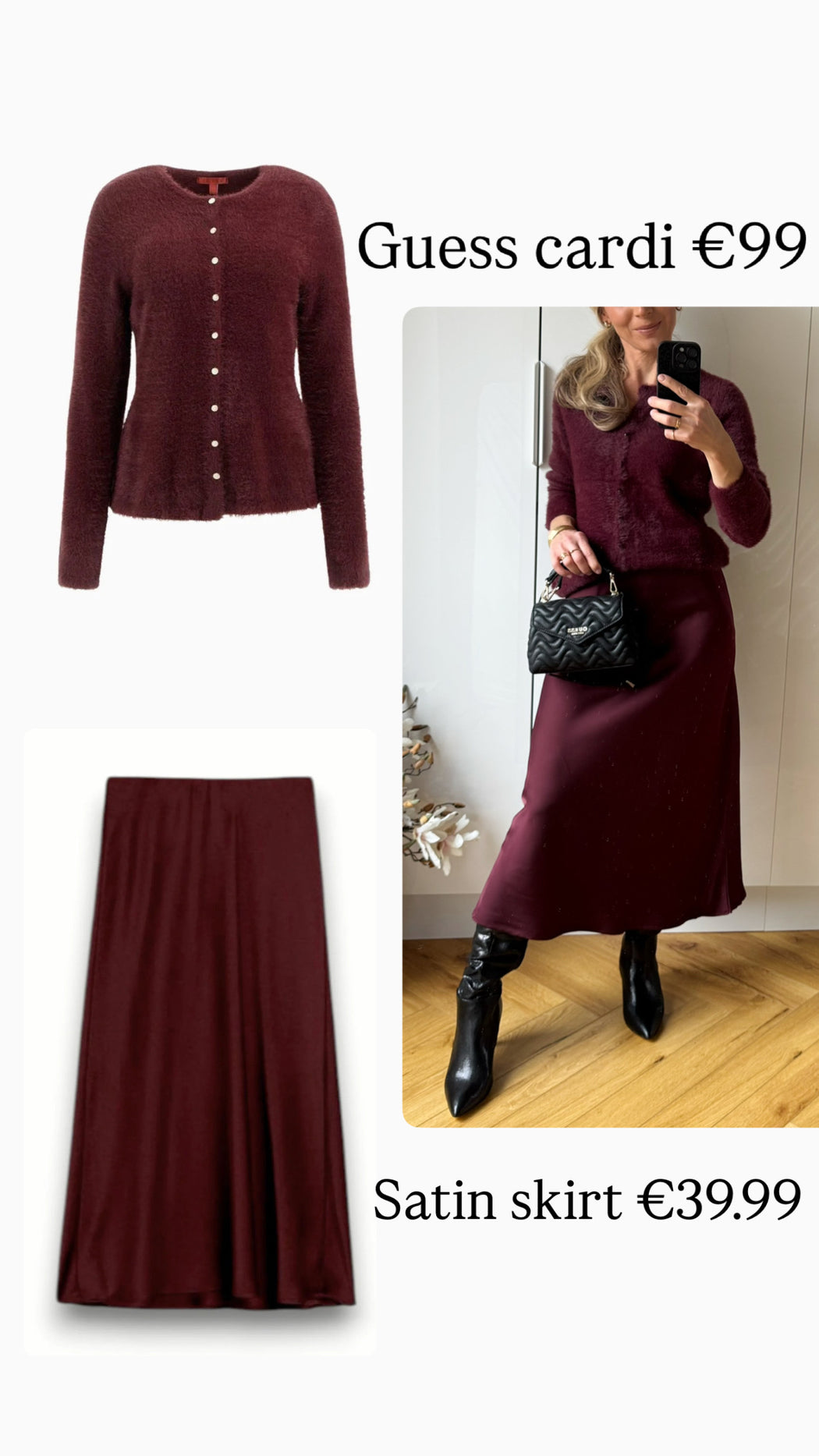 Plum Kansas satin skirt