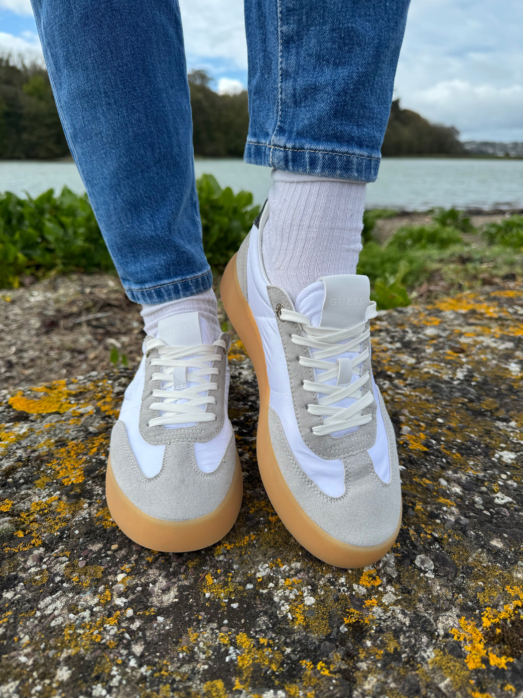 Guess suede insert trainer