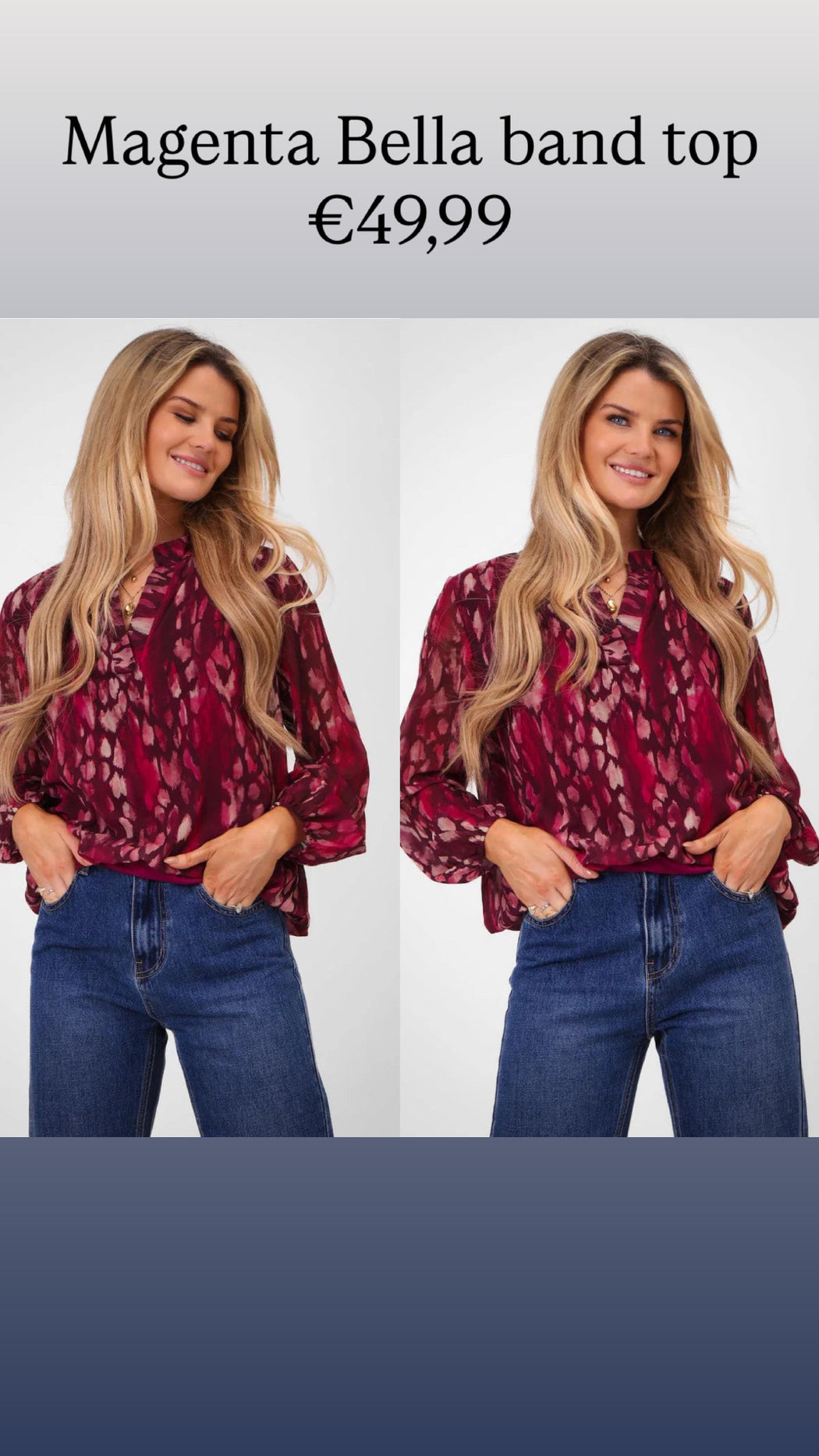 Magenta Bella band top