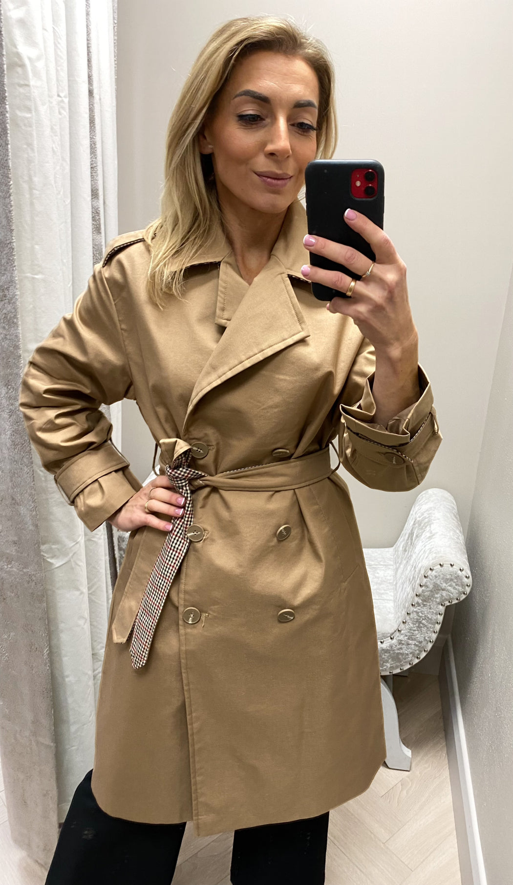 Mega trench camel jacket