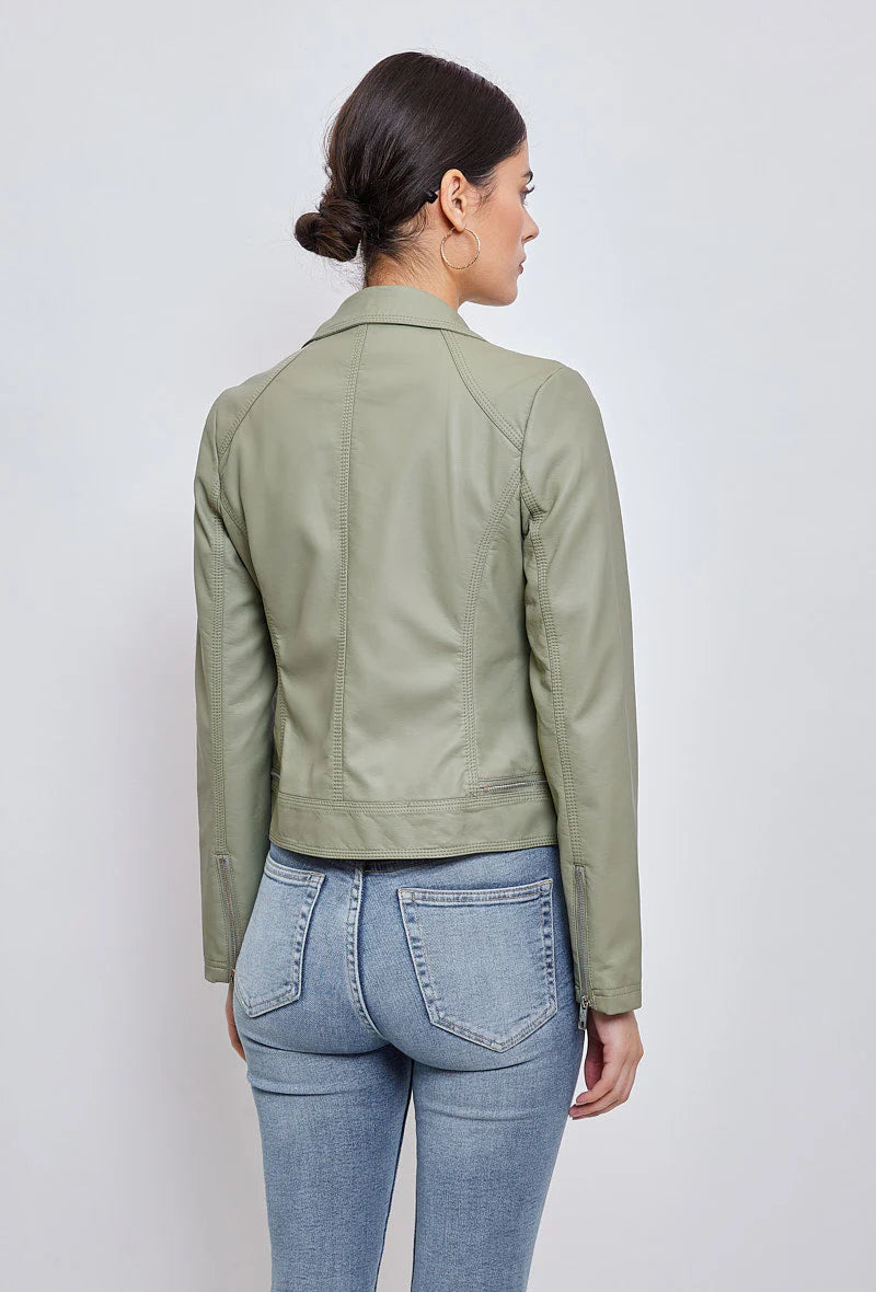 Kathy Khaki Biker Jacket